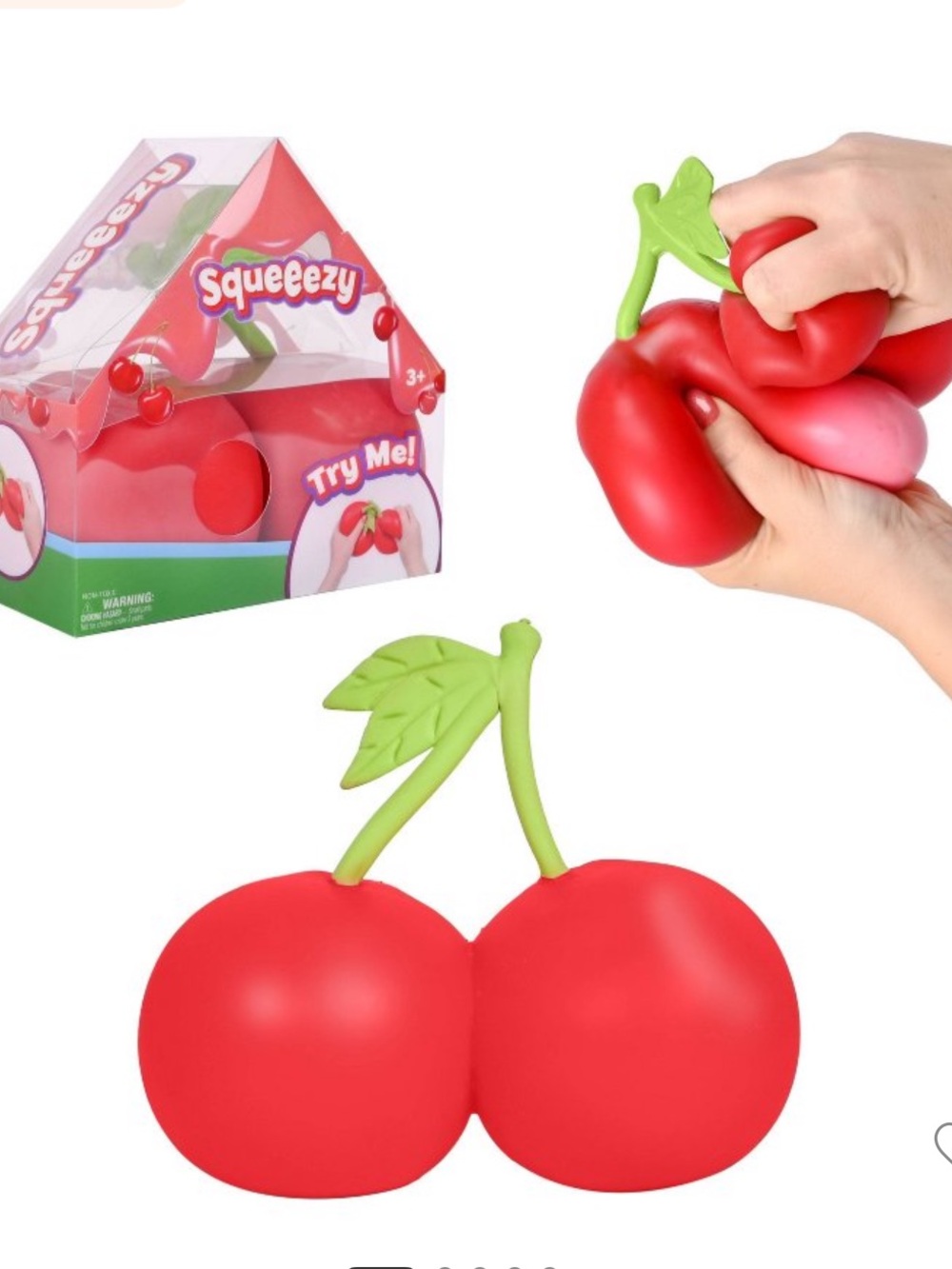Squeezy Cherry Stress Toy for Kids - Red